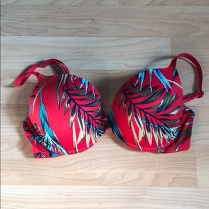 Red Tropical Wear Everywhere Push-Up Bra